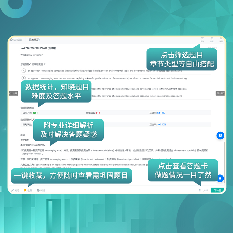 【认准官方店铺】24考纲cfa esg考试资料mock题库真题解析ESG题库 - 图2