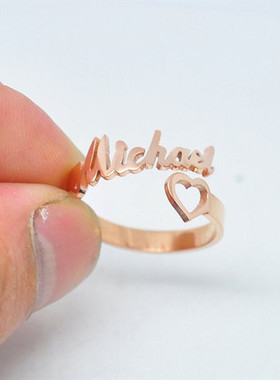 personalized men women customized ring letter gift name chic
