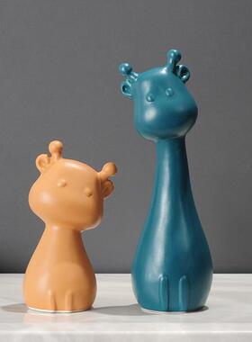 25款北欧创意简约萌鹿可爱玄关客厅电视柜卧室儿童装饰品摆件轻奢