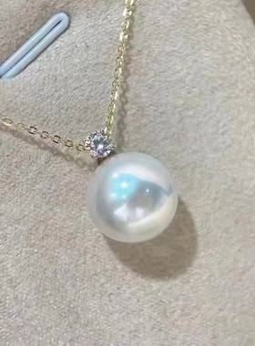 大颗粒~11-12mm王妃吊坠淡水爱迪生正圆高品质光泽特别好证书礼盒