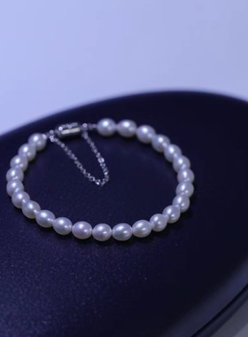 掌柜推荐米珠套装～5-6mm特亮皮滑加厚电镀磁吸扣项链手链送礼