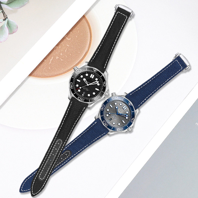 适配欧米茄尼龙男新海马300手表带 JHR配件