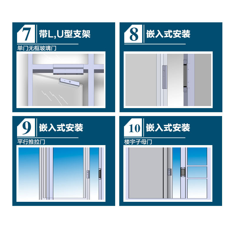 280/180门禁单门磁力锁 明装暗装双门磁力锁电控锁电磁锁 