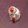 Inlaid open men's and women's rings Tibetan style retro