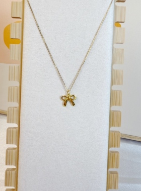 在逃公主项链蝴蝶结项链银镀金饰品百搭