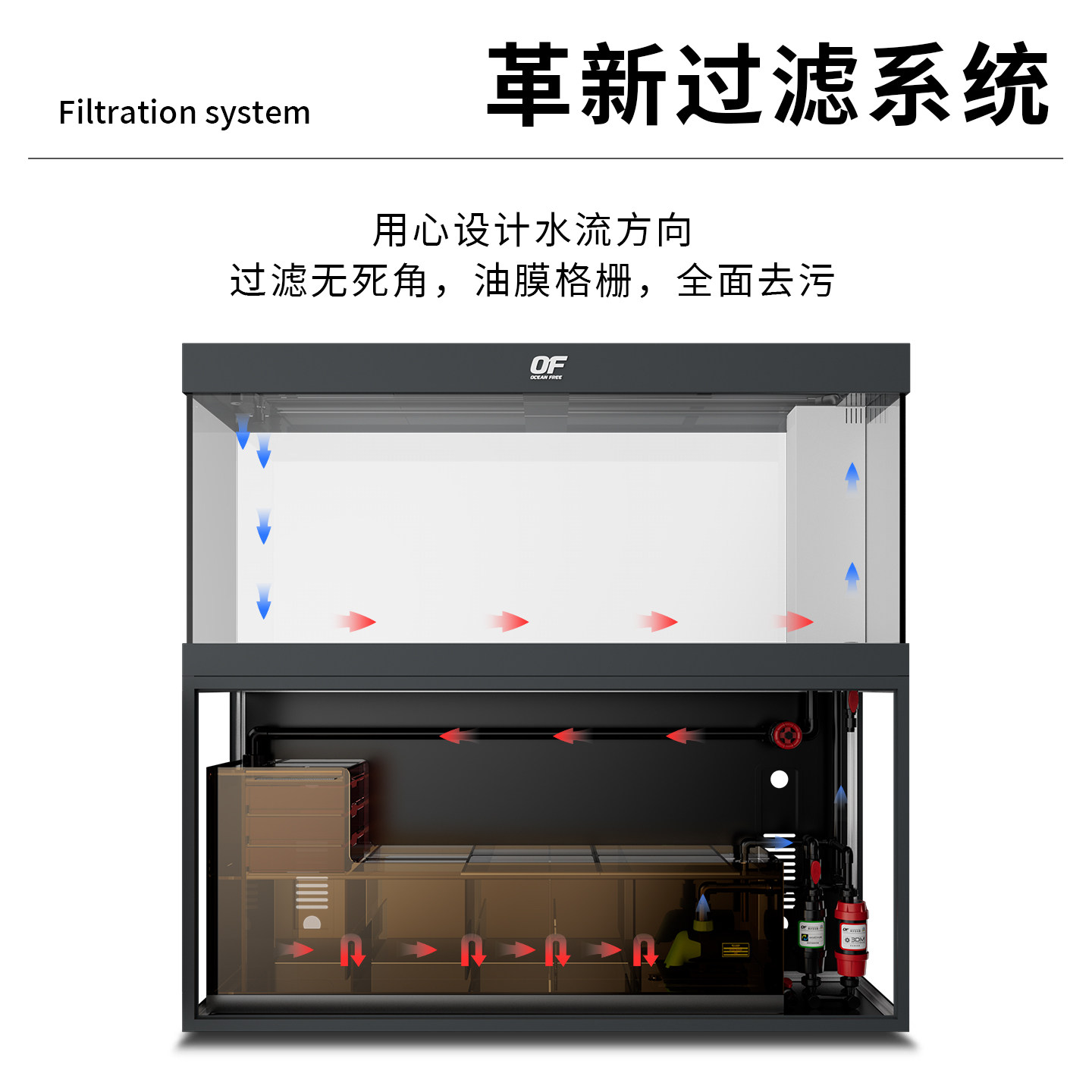 仟湖心悦缤纷底滤鱼缸客厅大型落地缸实木带底柜OF龙鱼缸2025新款,淘宝优惠券,粉丝福利购,淘宝优惠卷