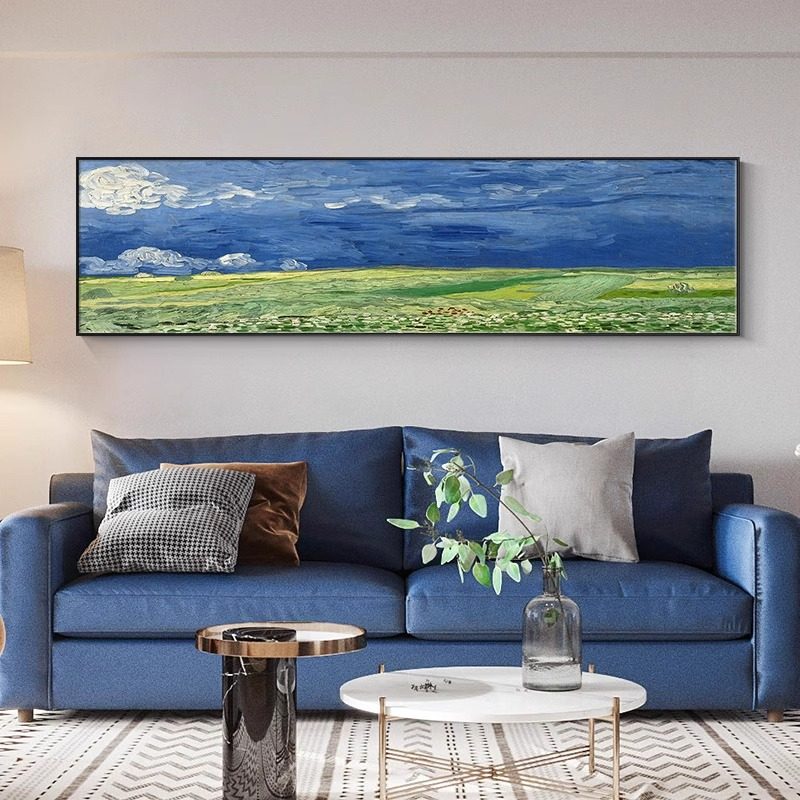罗纳河上的星夜梵高世界名画油画客厅挂画卧室床头装饰画主卧壁画