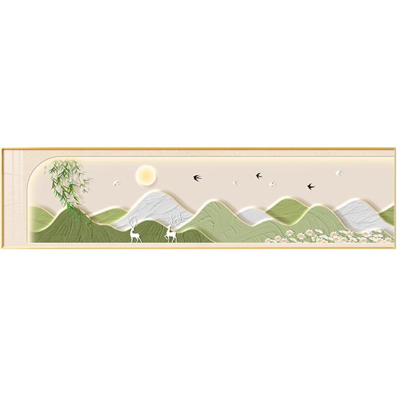 清新奶油风卧室装饰画高级感绿植主卧床头挂画温馨房间背景墙壁画