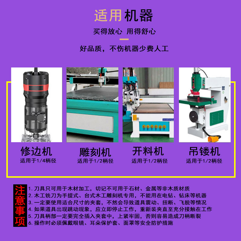 TAIO木工修边机1/4圆底刀头木工铣刀雕刻机半圆弧刀具电木铣神器 - 图1