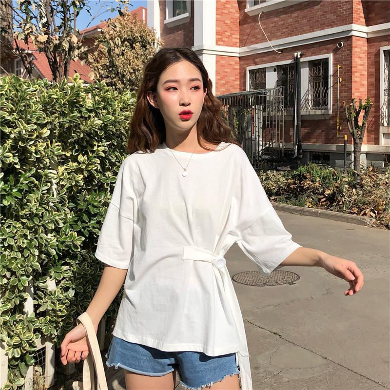 超火短袖T恤女ins潮夏装2019新款韩版宽松网红衣服牛油果绿色上衣