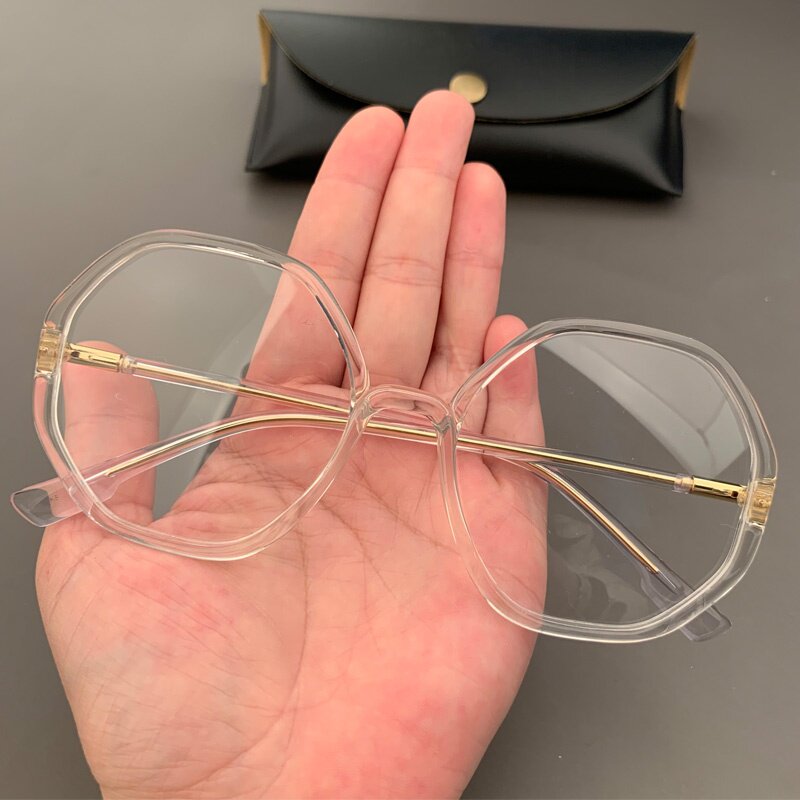 眼镜框架多边形超轻六边形复古素颜透明框显脸小近视镜