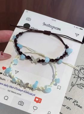 幸运碎石手链女小众设计款