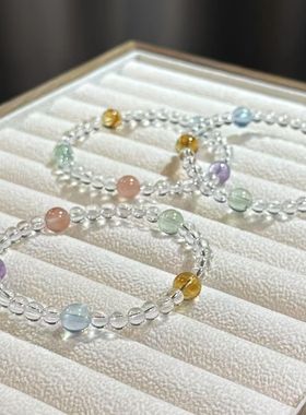 【清露】甜美小众设计清新夏日多巴胺琉璃手串高级气质女