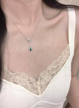 新中式绿玉髓葫芦项链女新款轻奢