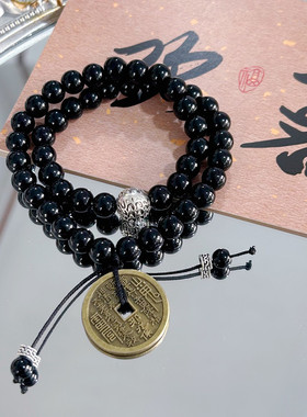 新中式双层山鬼花钱手链女新款