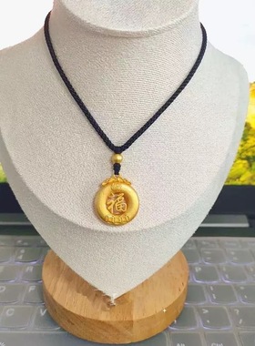 爆款胖福新款小胖福吊黑绳项链