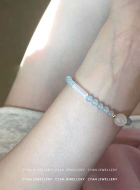 海蓝竹节甜美手链女小众设计