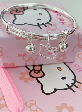不掉色可爱kt手链小铃铛女手环