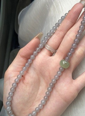 新中式双层叠带手串烟灰色双圈手链仿和田小众精致设计感百搭手饰