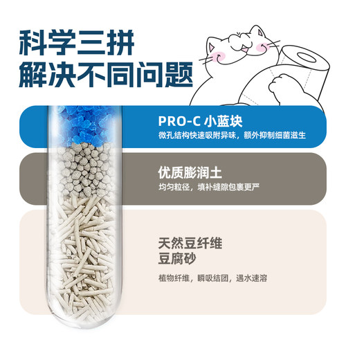 Nikoro妮可露混合猫砂豆腐砂除臭抑菌低尘速溶可冲马桶膨润土猫沙 - 图0