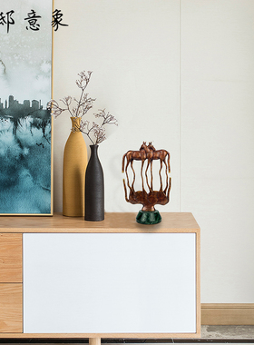 优邸意象黄铜摆件新中式家居饰品