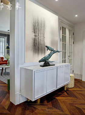 铜摆件座头鲸客厅玄关酒店大堂