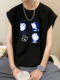 Fashionable brand Pure Cotton Sleeveless T-shirt Men's Summer
