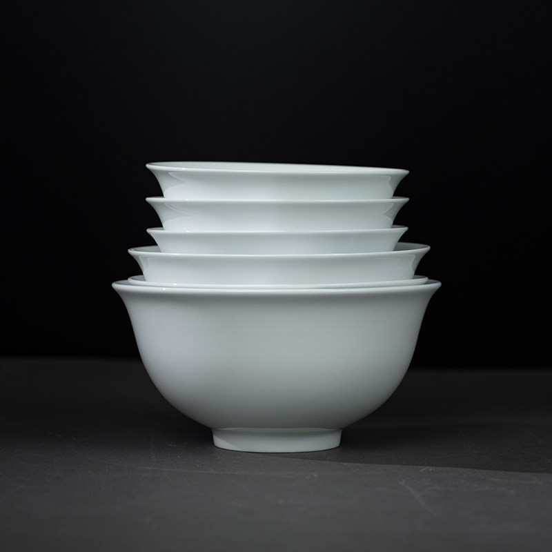 云遇川正德碗盘子景德镇餐具高白瓷碗饭碗汤碗面碗陶瓷盘深盘菜盘