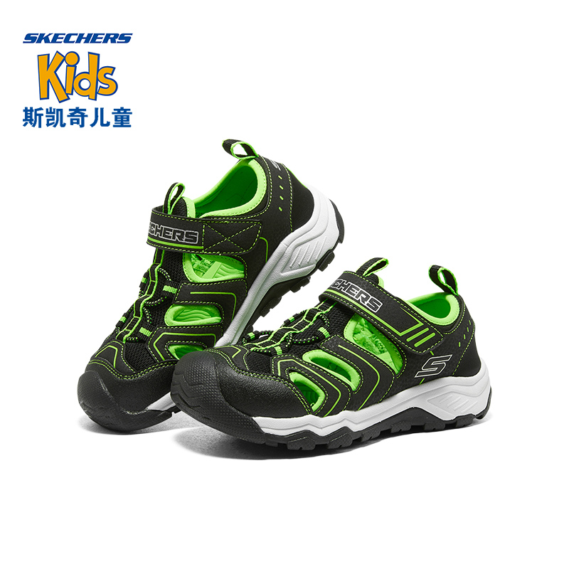 skechers斯凯奇童鞋男童夏季防滑护趾大头鞋戏水凉鞋407030L-图2