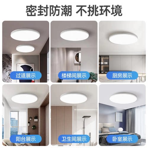 公牛极简卧室灯现代简约面包灯阳台玄关过道走廊防尘防蚊虫吸顶灯 - 图2