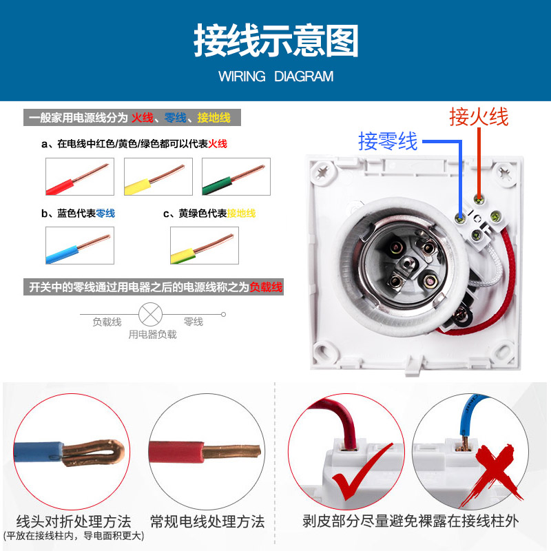 公牛灯座灯头螺口灯口E27灯泡底座led节能灯头座螺旋插座明装家用 - 图3