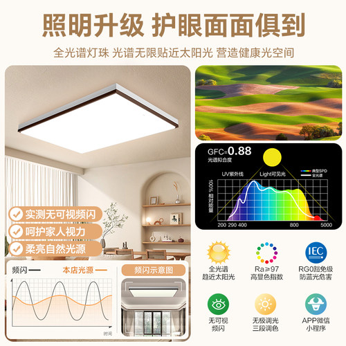 公牛吸顶灯客厅主灯全光谱2026新款led卧室现代简约全屋灯具套餐 - 图2