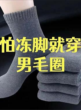 10双秋冬款男士袜子中筒毛袜防臭加厚保暖毛圈特厚耐磨超厚多件套