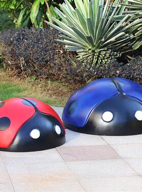 游乐场仿真甲虫雕塑模型摆件玻璃钢七星瓢虫幼儿园草坪井盖装饰品