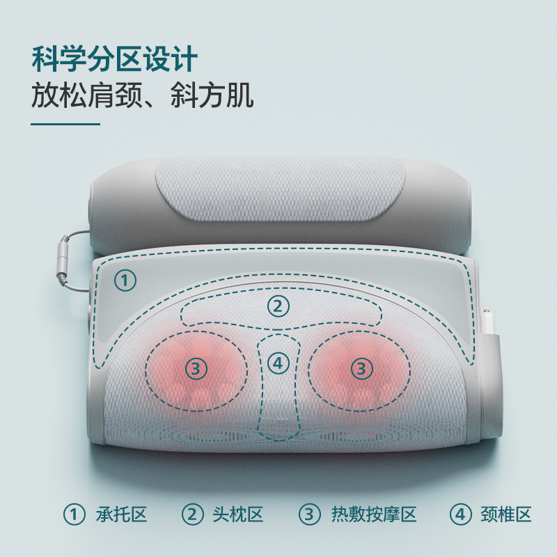 飞利浦脊椎按摩器热敷揉捏肩颈按摩仪家用电动颈托护颈枕生日礼物 - 图1