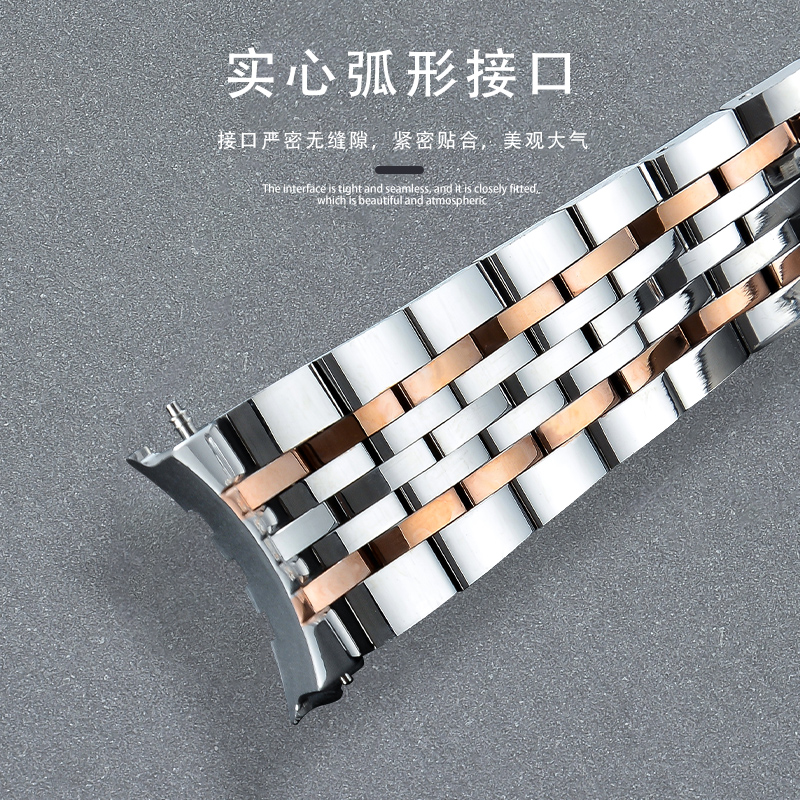 适配天梭1853力洛克表带男女原装钢带T006/T41俊雅钢表带配件19mm - 图2