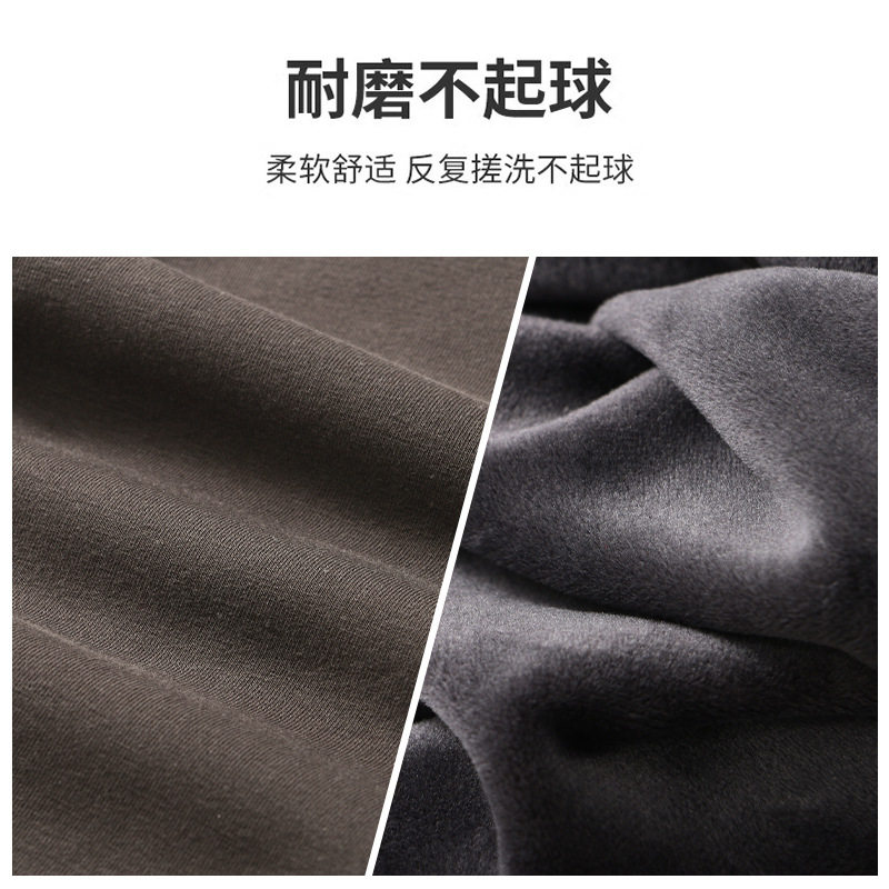 男士加绒加厚保暖裤冬季打底裤防寒秋裤男青少年简约绒裤棉裤毛裤