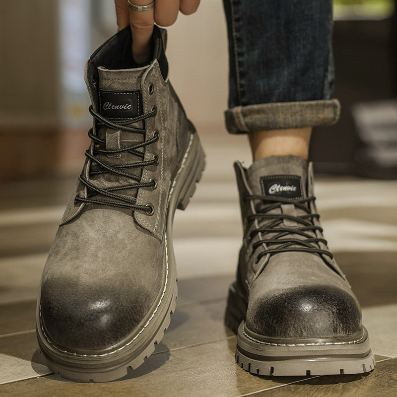 特大码男鞋大黄靴2025秋季英伦风高帮情侣靴子沙漠工装机车机车靴,淘宝优惠券,粉丝福利购,淘宝优惠卷