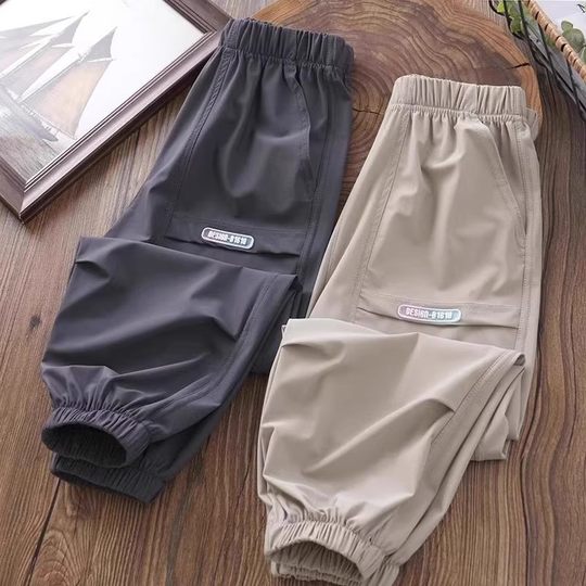 Boys' pants, thin, medium and large children's overalls, anti-mosquito pants