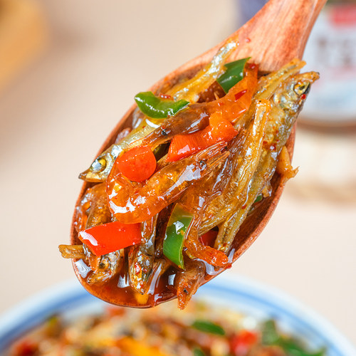 江西特产香辣小鱼干小鱼仔拌饭拌面辣椒酱虾米小河虾酱开味下饭菜 - 图1