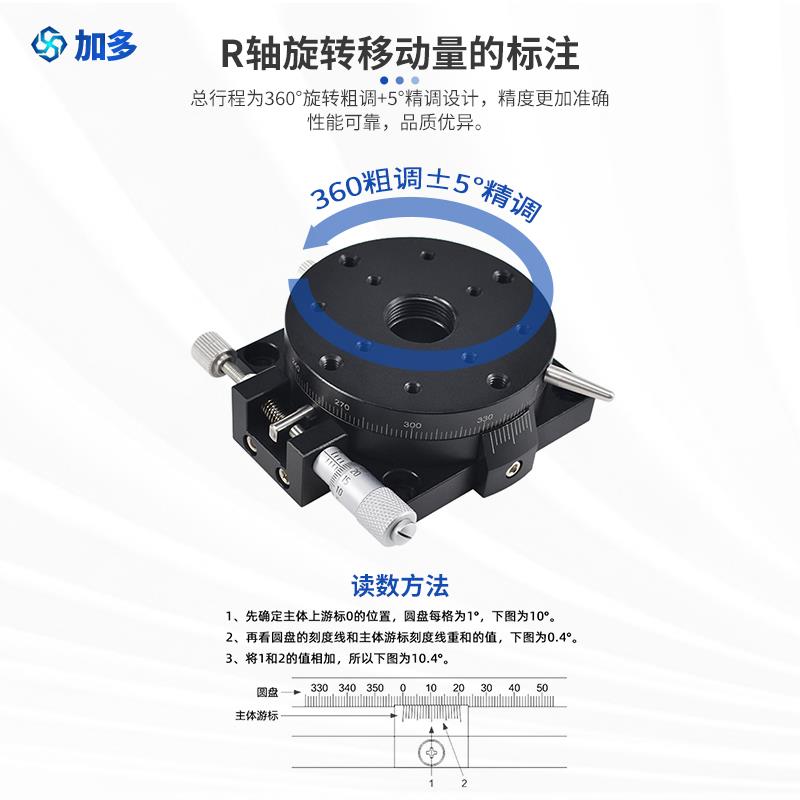 R轴旋转滑台RS/P/40/60/80/90/100/125手动角度分度盘360移动平台 - 图0
