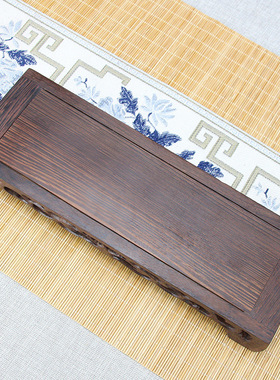 鸡翅木书卷工艺品奇石玉石底座紫砂壶长方形实木客厅书房底座