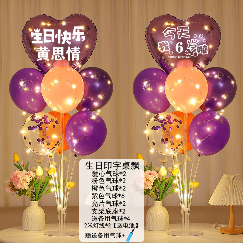 生日快乐气球装饰专属定制名字岁数男女孩儿童happy派对场景布置,淘宝优惠券,粉丝福利购,淘宝优惠卷