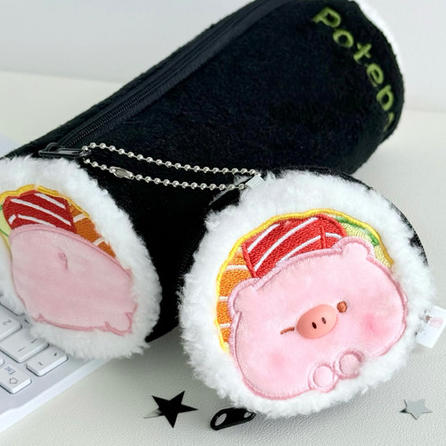 甜宝小猪吧唧包徽章收纳官方正版周边耳机收纳包挂件毛绒痛包 - 图2