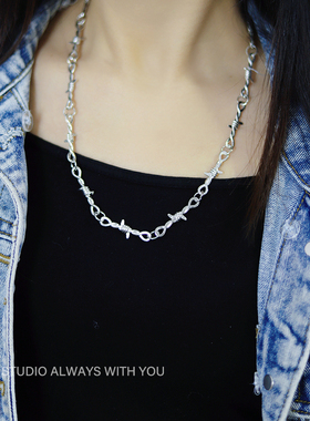 国潮荆棘项链男女ins原创嘻哈