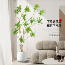 Simulation green plant light extravaganza Blossom Tree Bionic Plant Indoor Large Decorated Potted Parlor Living-room With Lilies Lilies Bamboo