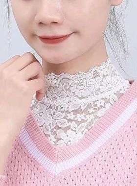 文杰百货精品买一发二假领子新款上档次高弹力蕾丝打底领子居家女