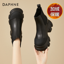 Daphne Daphne inside heightening 9 5CM ~ thick bottom short boots female autumn winter cotton boots with small sub-boots
