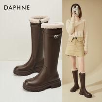 Daphne Daphne meta-gas Ouni ~ thick bottom long cylinder boot female winter new gush thickened retro cotton boot