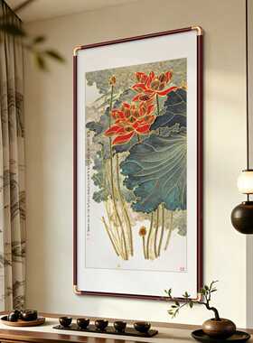 事事如意挂画新中式玄关装饰画入户正对门寓意好的柿子竖版壁画